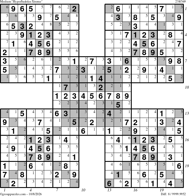 The grouppuzzles.com Medium cover-HyperXtreme puzzle for Thursday October 8, 2026, suitable for printing, with all 8 steps marked