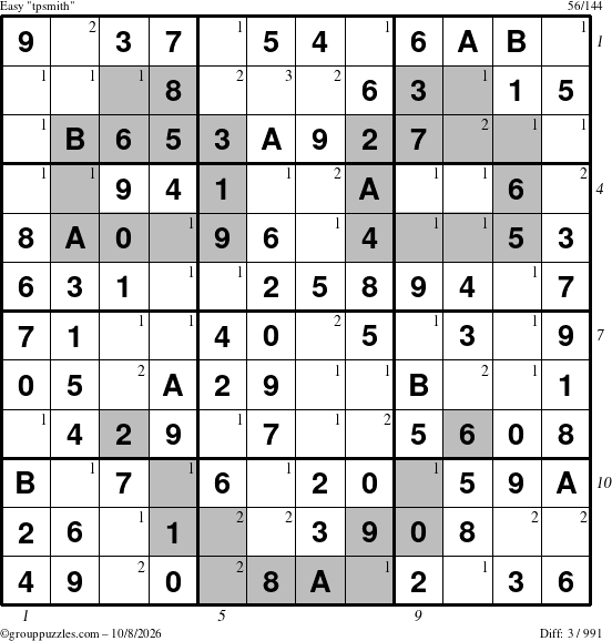 The grouppuzzles.com Easy tpsmith puzzle for Thursday October 8, 2026 with all 3 steps marked