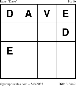 The grouppuzzles.com Easy Dave puzzle for Tuesday May 6, 2025