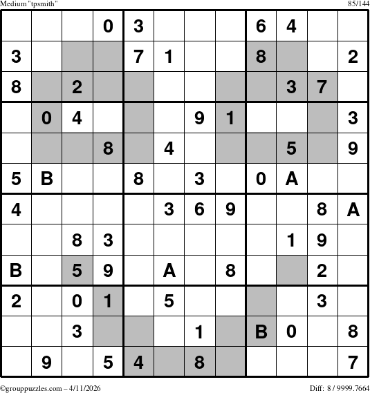 The grouppuzzles.com Medium tpsmith puzzle for Saturday April 11, 2026