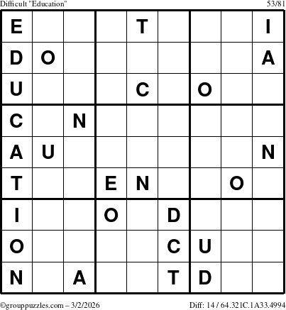 The grouppuzzles.com Difficult Education-c1 puzzle for Monday March 2, 2026