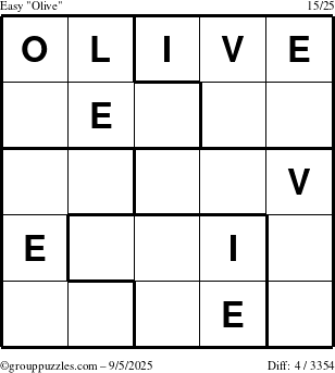 The grouppuzzles.com Easy Olive puzzle for Friday September 5, 2025