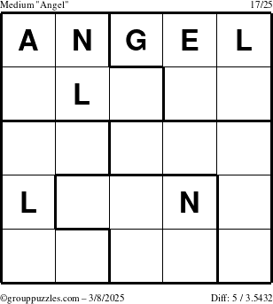 The grouppuzzles.com Medium Angel puzzle for Saturday March 8, 2025