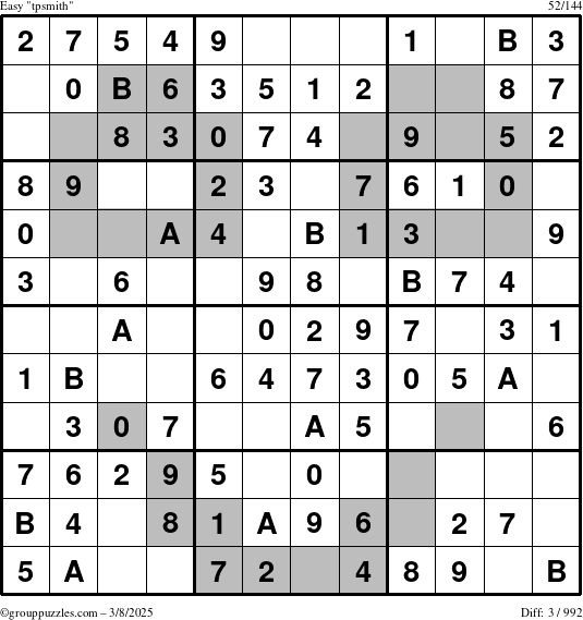 The grouppuzzles.com Easy tpsmith puzzle for Saturday March 8, 2025