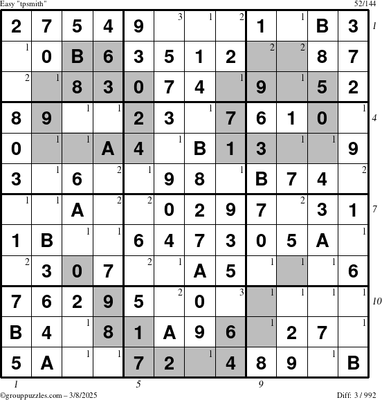 The grouppuzzles.com Easy tpsmith puzzle for Saturday March 8, 2025 with all 3 steps marked