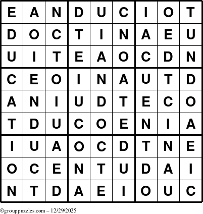 The grouppuzzles.com Answer grid for the Education-c1 puzzle for Monday December 29, 2025