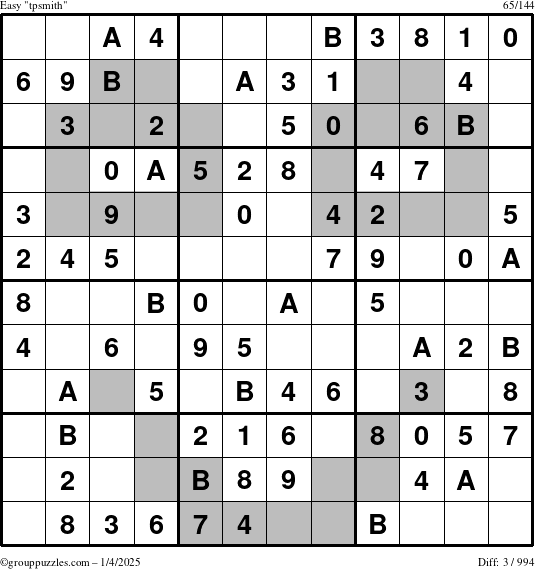 The grouppuzzles.com Easy tpsmith puzzle for Saturday January 4, 2025