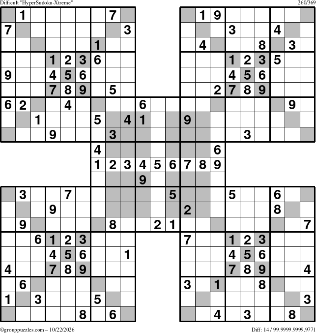 The grouppuzzles.com Difficult cover-HyperXtreme puzzle for Thursday October 22, 2026