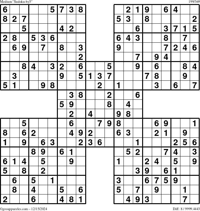 The grouppuzzles.com Medium Sudoku-by5 puzzle for Sunday December 15, 2024