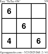 The grouppuzzles.com Easy TicTac-456 puzzle for Friday May 23, 2025