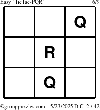 The grouppuzzles.com Easy TicTac-PQR puzzle for Friday May 23, 2025