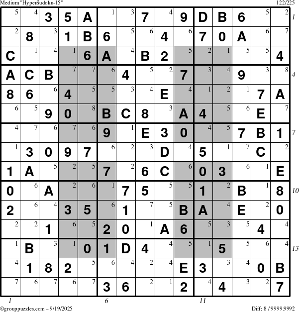 The grouppuzzles.com Medium HyperSudoku-15 puzzle for Friday September 19, 2025 with all 8 steps marked