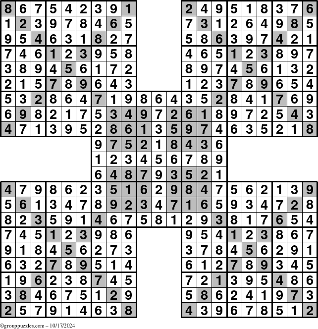 The grouppuzzles.com Answer grid for the cover-HyperXtreme puzzle for Thursday October 17, 2024