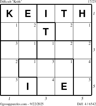 The grouppuzzles.com Difficult Keith puzzle for Monday September 22, 2025 with all 4 steps marked