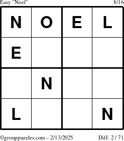 The grouppuzzles.com Easy Noel puzzle for Thursday February 13, 2025