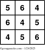 The grouppuzzles.com Answer grid for the TicTac-456 puzzle for Friday January 24, 2025