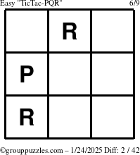 The grouppuzzles.com Easy TicTac-PQR puzzle for Friday January 24, 2025