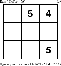 The grouppuzzles.com Easy TicTac-456 puzzle for Friday November 14, 2025