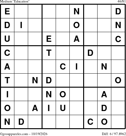 The grouppuzzles.com Medium Education-c1 puzzle for Monday October 19, 2026