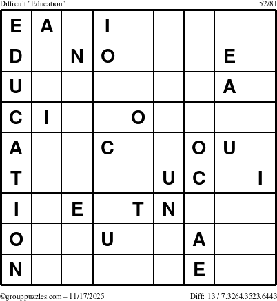 The grouppuzzles.com Difficult Education-c1 puzzle for Monday November 17, 2025