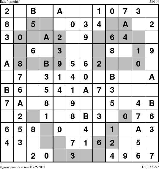 The grouppuzzles.com Easy tpsmith puzzle for Saturday October 25, 2025