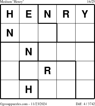 The grouppuzzles.com Medium Henry puzzle for Saturday November 23, 2024