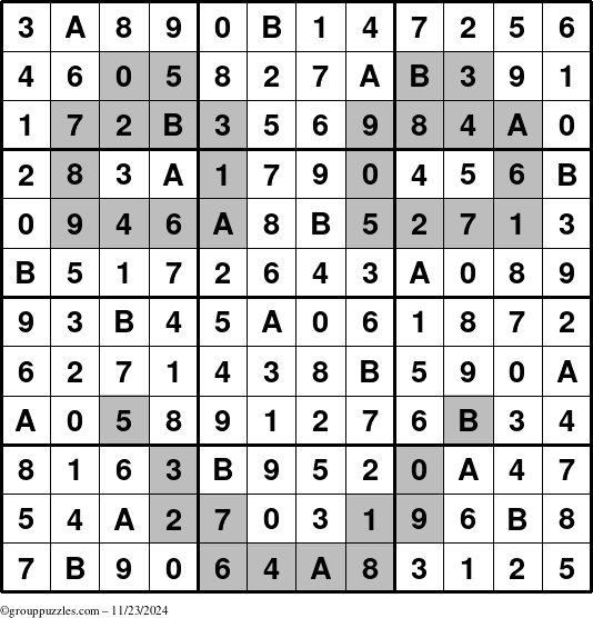 The grouppuzzles.com Answer grid for the tpsmith puzzle for Saturday November 23, 2024