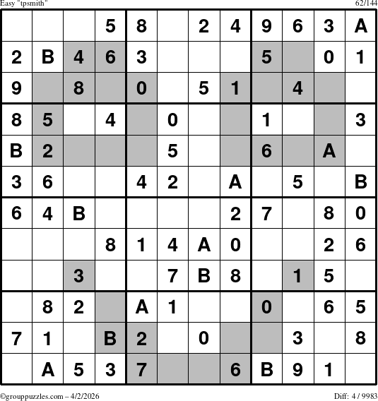 The grouppuzzles.com Easy tpsmith puzzle for Thursday April 2, 2026