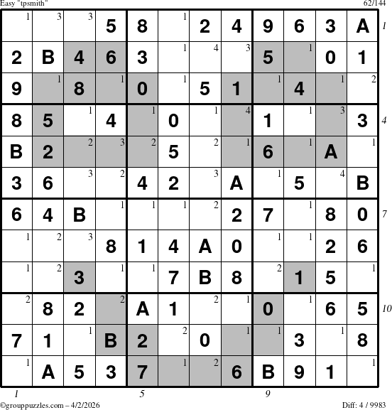 The grouppuzzles.com Easy tpsmith puzzle for Thursday April 2, 2026 with all 4 steps marked
