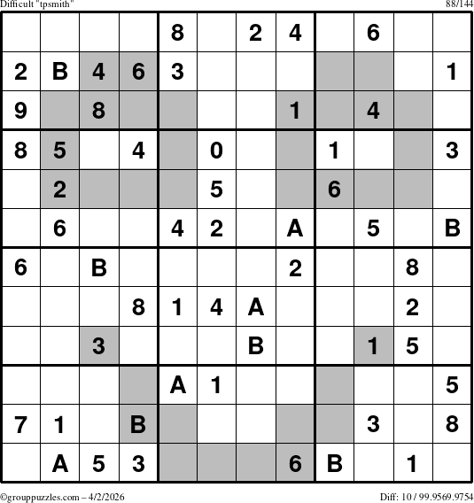 The grouppuzzles.com Difficult tpsmith puzzle for Thursday April 2, 2026