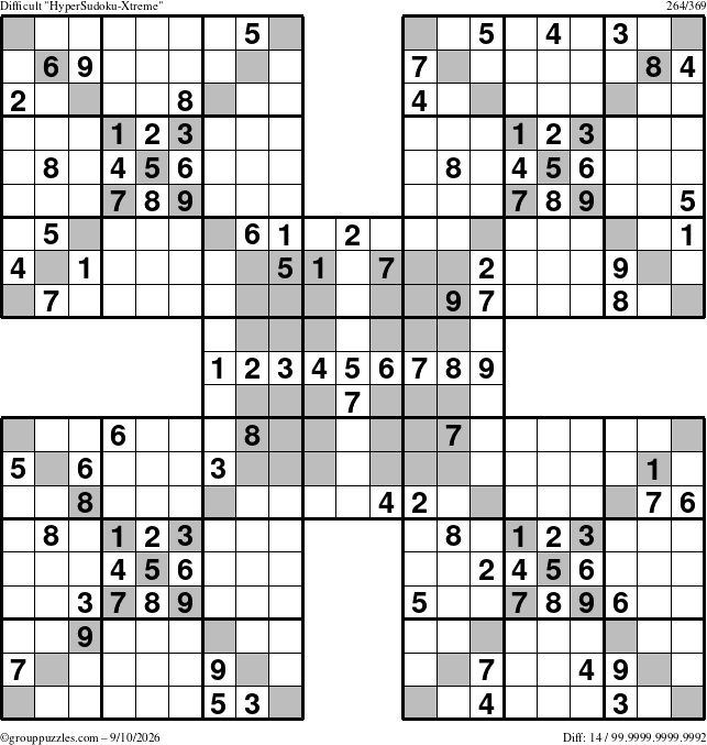 The grouppuzzles.com Difficult cover-HyperXtreme puzzle for Thursday September 10, 2026