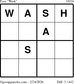 The grouppuzzles.com Easy Wash puzzle for Tuesday February 24, 2026