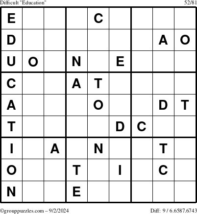 The grouppuzzles.com Difficult Education-c1 puzzle for Monday September 2, 2024