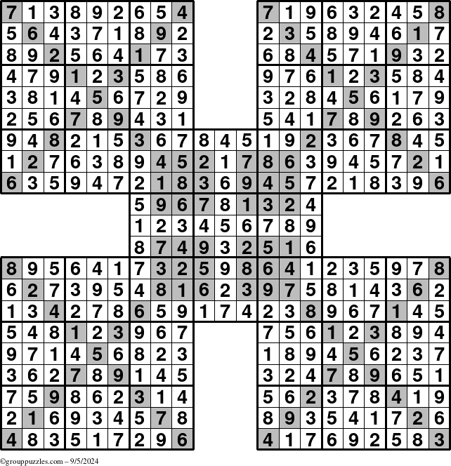 The grouppuzzles.com Answer grid for the cover-HyperXtreme puzzle for Thursday September 5, 2024