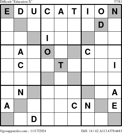 The grouppuzzles.com Difficult Education-X puzzle for Sunday November 17, 2024