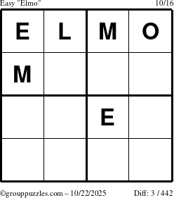 The grouppuzzles.com Easy Elmo puzzle for Wednesday October 22, 2025
