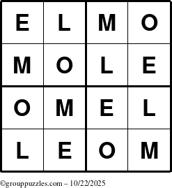 The grouppuzzles.com Answer grid for the Elmo puzzle for Wednesday October 22, 2025