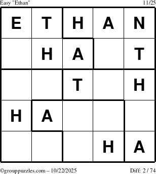The grouppuzzles.com Easy Ethan puzzle for Wednesday October 22, 2025