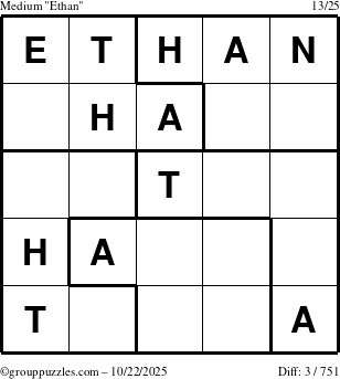 The grouppuzzles.com Medium Ethan puzzle for Wednesday October 22, 2025