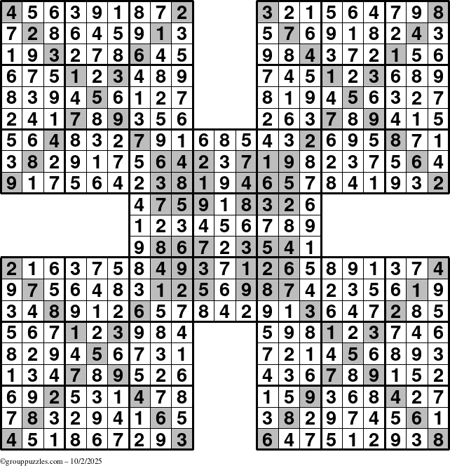 The grouppuzzles.com Answer grid for the cover-HyperXtreme puzzle for Thursday October 2, 2025