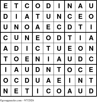 The grouppuzzles.com Answer grid for the Education-c1 puzzle for Monday September 7, 2026