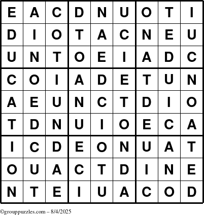 The grouppuzzles.com Answer grid for the Education-c1 puzzle for Monday August 4, 2025