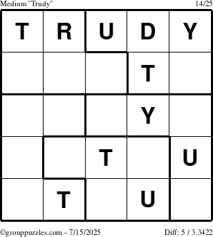 The grouppuzzles.com Medium Trudy puzzle for Tuesday July 15, 2025