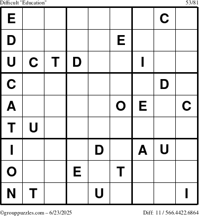 The grouppuzzles.com Difficult Education-c1 puzzle for Monday June 23, 2025