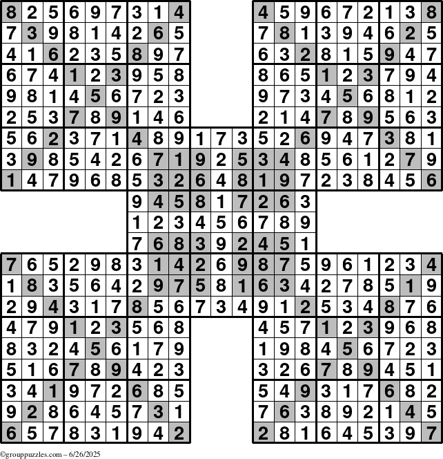 The grouppuzzles.com Answer grid for the cover-HyperXtreme puzzle for Thursday June 26, 2025