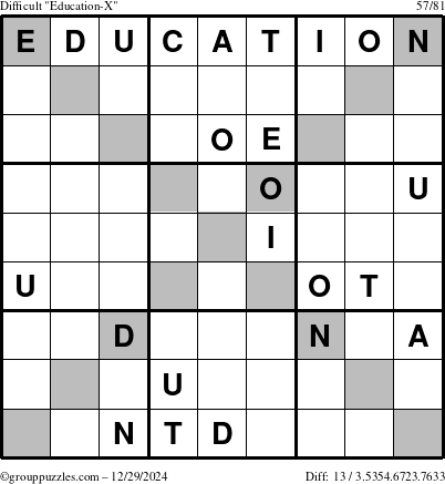 The grouppuzzles.com Difficult Education-X puzzle for Sunday December 29, 2024