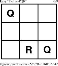 The grouppuzzles.com Easy TicTac-PQR puzzle for Friday May 8, 2026