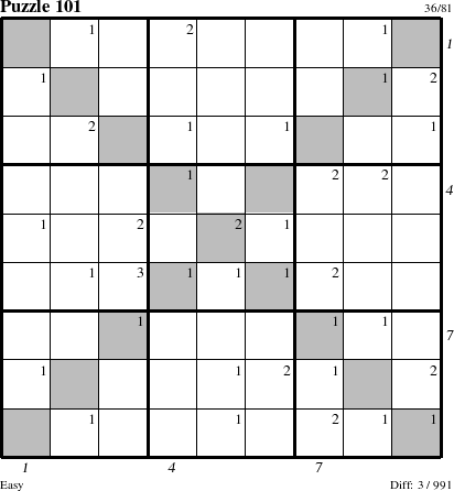 Step-by-Step Instructions for Puzzle 101 with all 3 steps marked