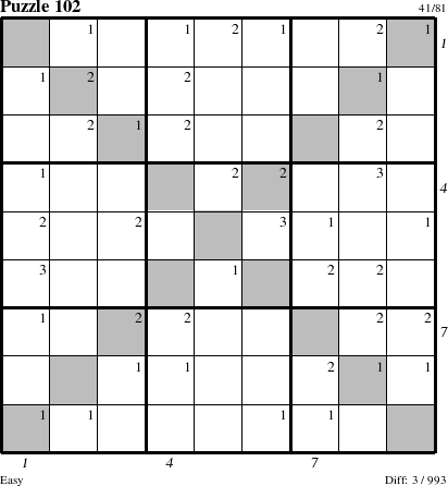 Step-by-Step Instructions for Puzzle 102 with all 3 steps marked