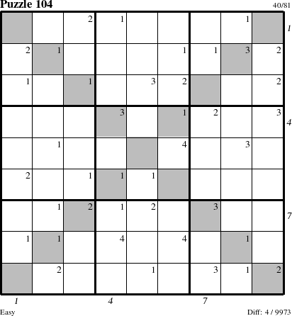 Step-by-Step Instructions for Puzzle 104 with all 4 steps marked